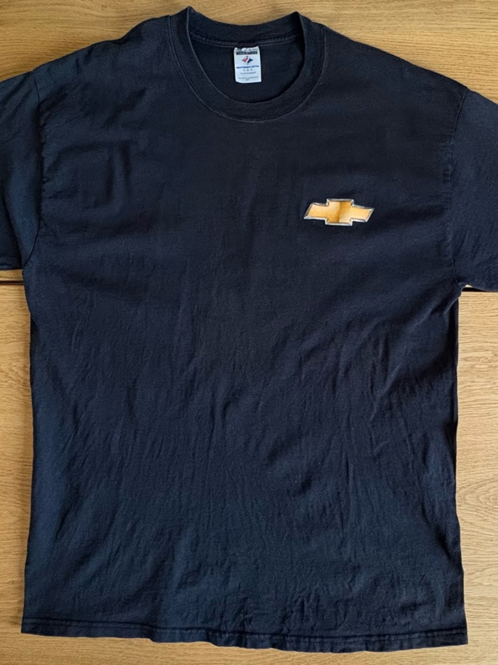 Jerzees Black Short-Sleeve Tee with Gold Chevy Bowtie